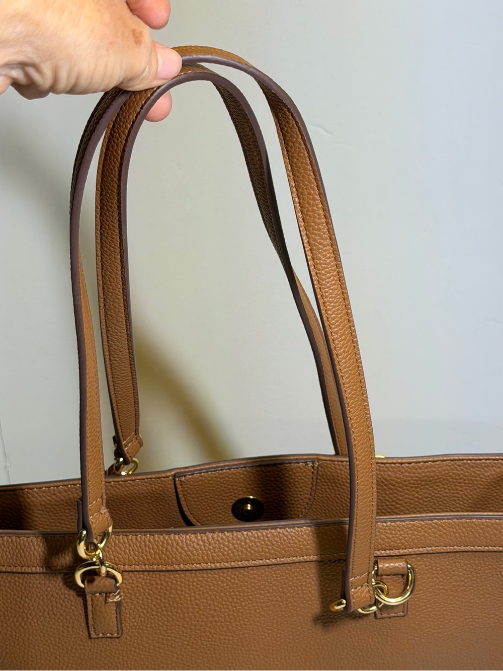 Nanette Lepore Brown East/West tote bag Gold Hardware Dog Shaped Charm - Picture 10 of 12